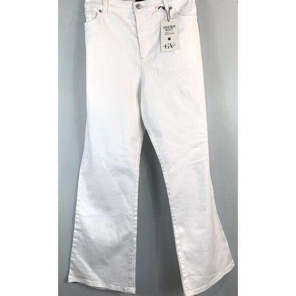 Gloria Vanderbilt White Jeans 16 Short Amanda Boot Slimming Panel - Picture 1 of 7